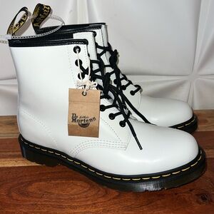 Dr. Martens White Boots with Black Accents